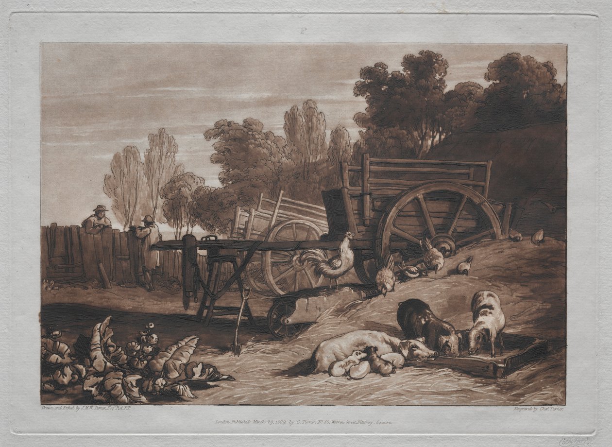 Liber Studiorum: Piha ja kukko tekijältä Joseph Mallord William Turner
