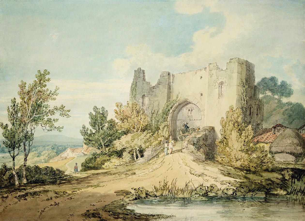 Llanblethianin linnan portti tekijältä Joseph Mallord William Turner