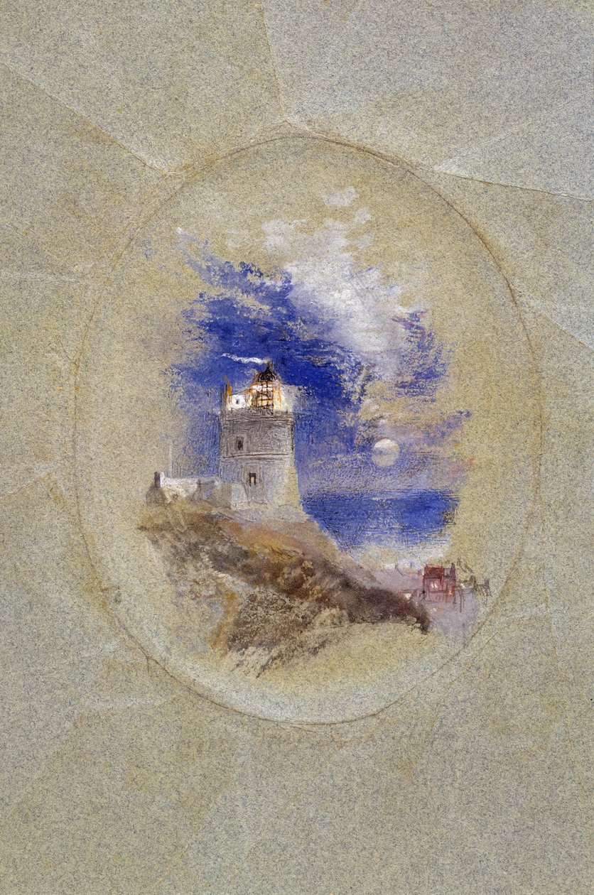 Lowestoffen majakka, n. 1827 (guassi paperille) tekijältä Joseph Mallord William Turner