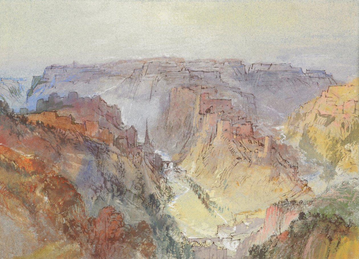Ciutat de Luxemburg des del Fetschenhof, 1839-1840. finès tekijältä Joseph Mallord William Turner