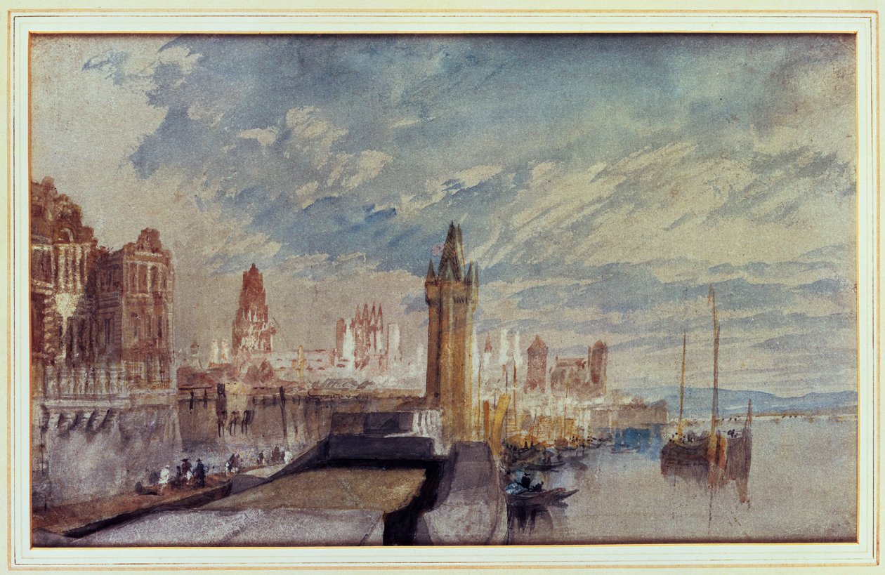 Mainz Reinin rannalla tekijältä Joseph Mallord William Turner