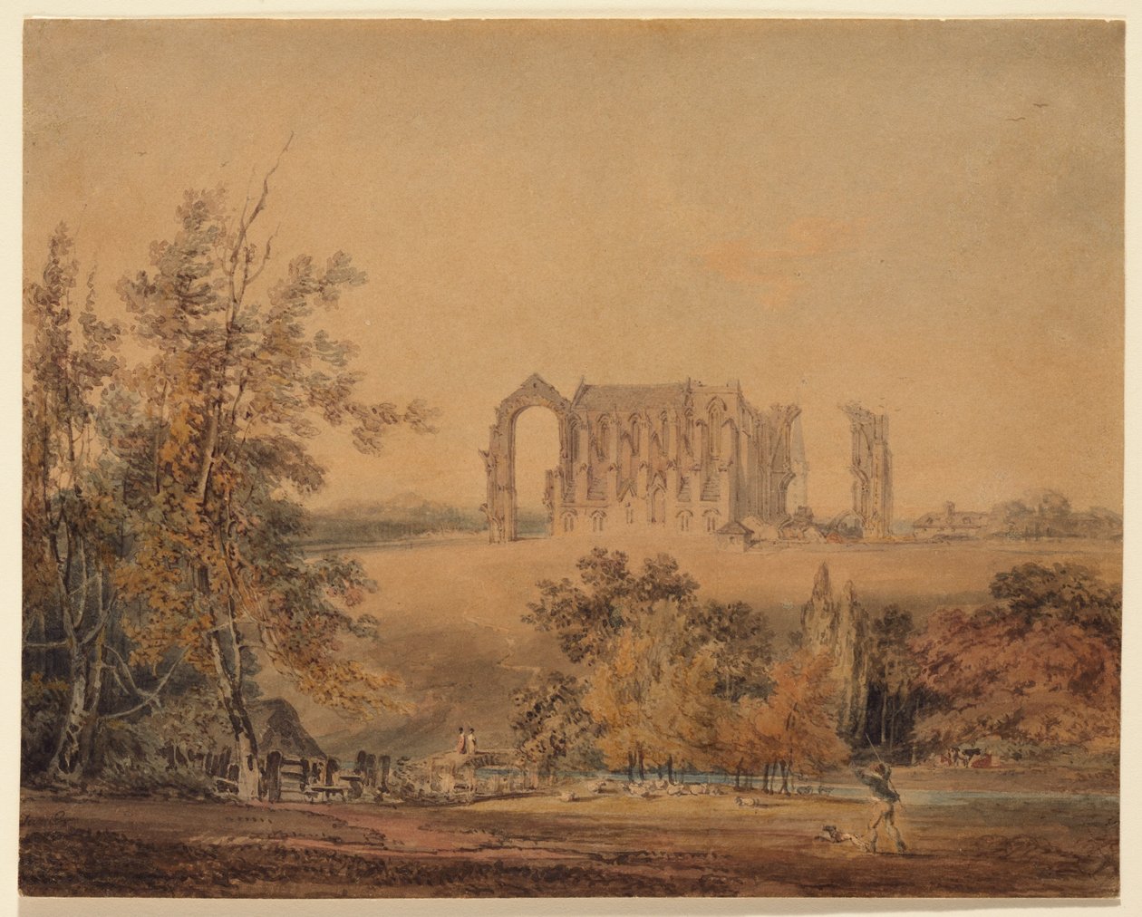 Malmesbury Abbey pohjoisesta tekijältä Joseph Mallord William Turner