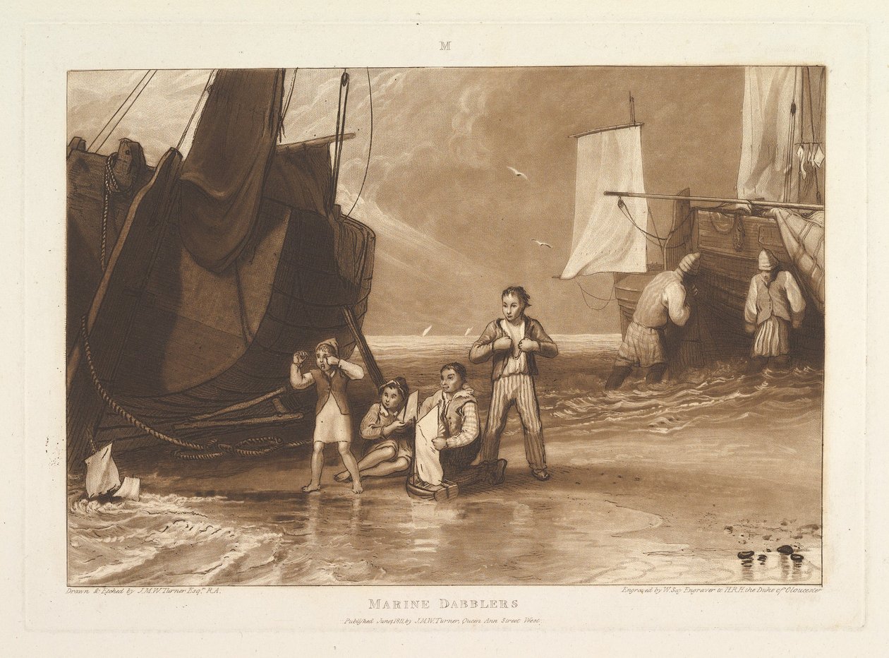 Marine Dabblers Liber Studiorum, osa VI, levy 29, kesäkuu 1811. tekijältä Joseph Mallord William Turner
