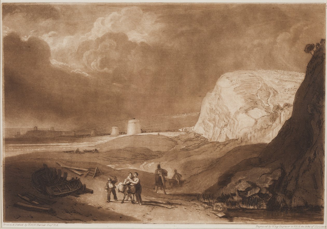Martello Towers lähellä Bexhilliä, Sussex, 1811 tekijältä Joseph Mallord William Turner