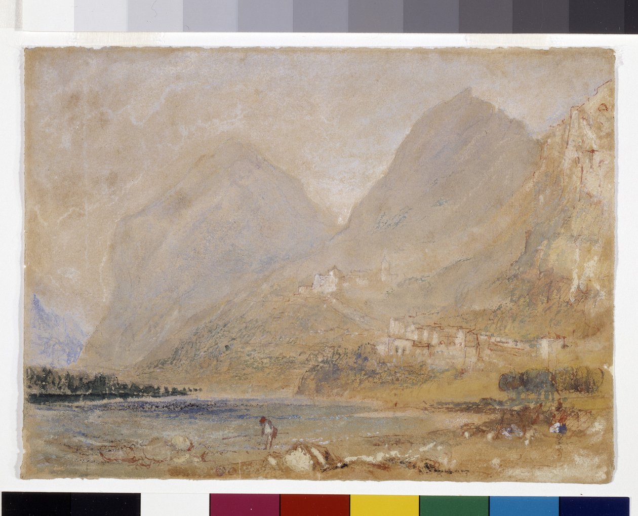 Martinswand, lähellä Innsbruckia (akvarelli ja guassi harmaalle paperille) tekijältä Joseph Mallord William Turner