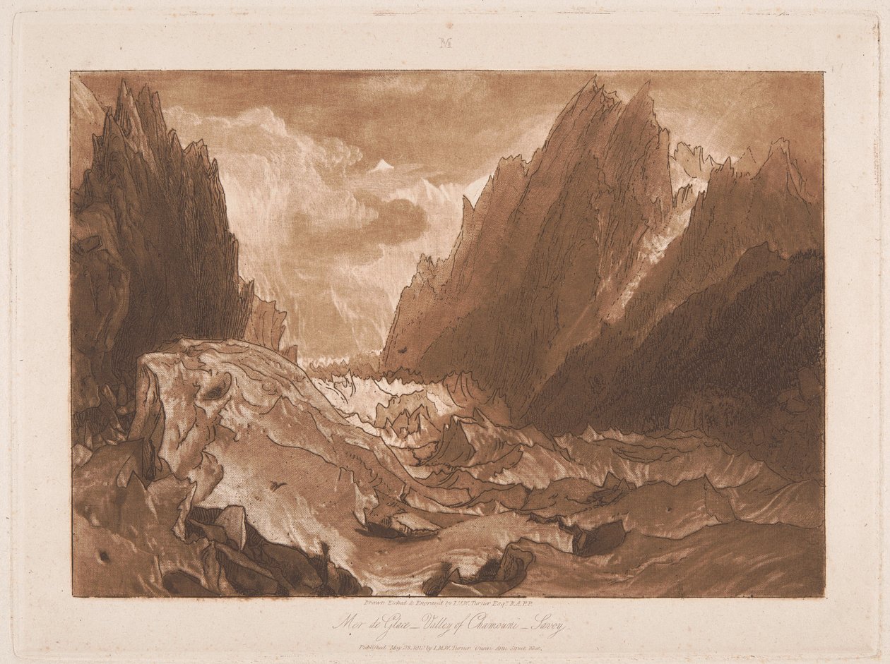 Mer de Glace, Chamonixin laakso, Savoie tekijältä Joseph Mallord William Turner