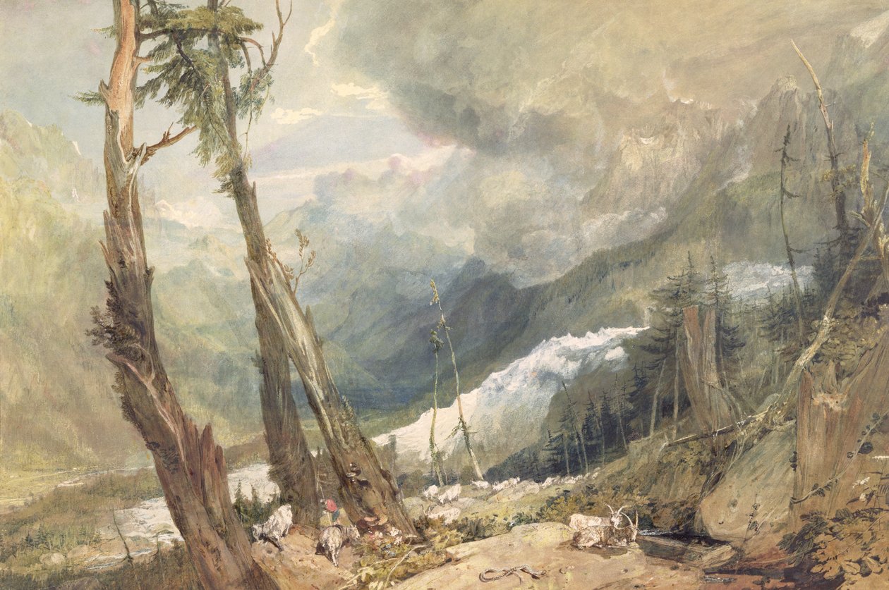 Mere de Glace, Chamounin laaksossa Sveitsissä tekijältä Joseph Mallord William Turner