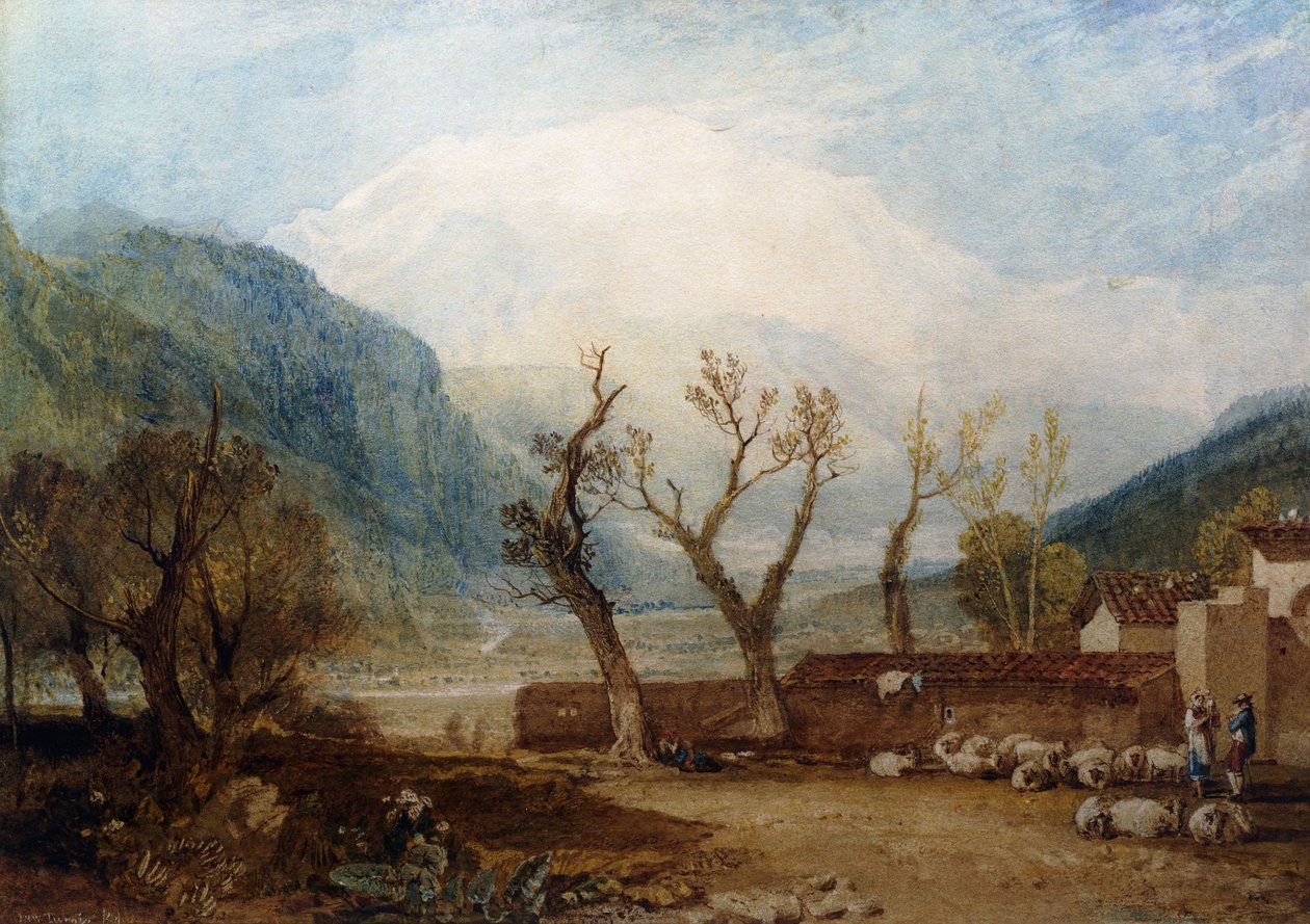 Mont Blanc, St. Martinin sillalta, Sallanches tekijältä Joseph Mallord William Turner