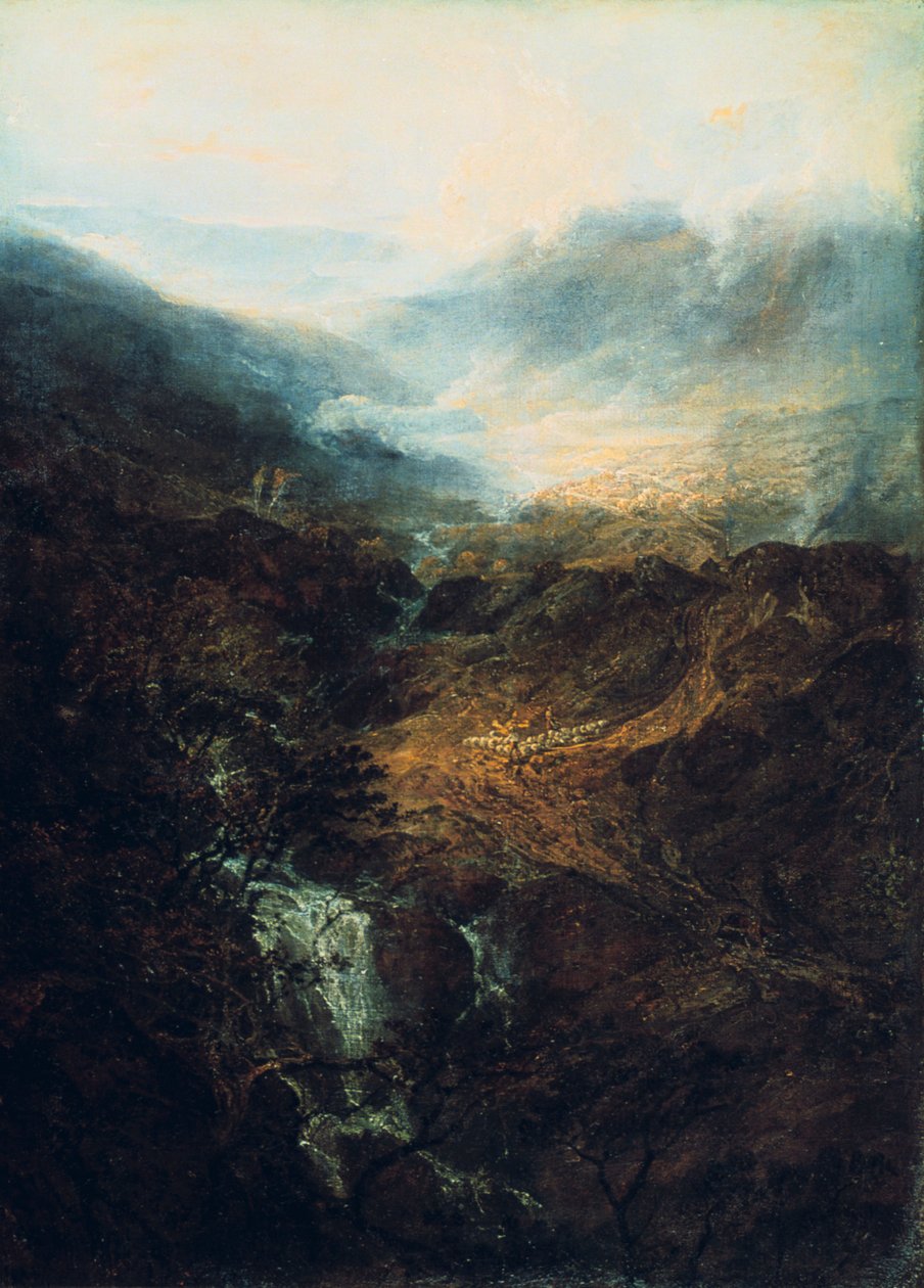 Aamu Coniston Fellsin keskellä, Cumberland, 1798 tekijältä Joseph Mallord William Turner