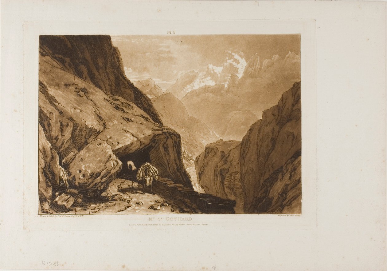 Mount Saint Gothard, levy 9 Liber Studiorumilta tekijältä Joseph Mallord William Turner