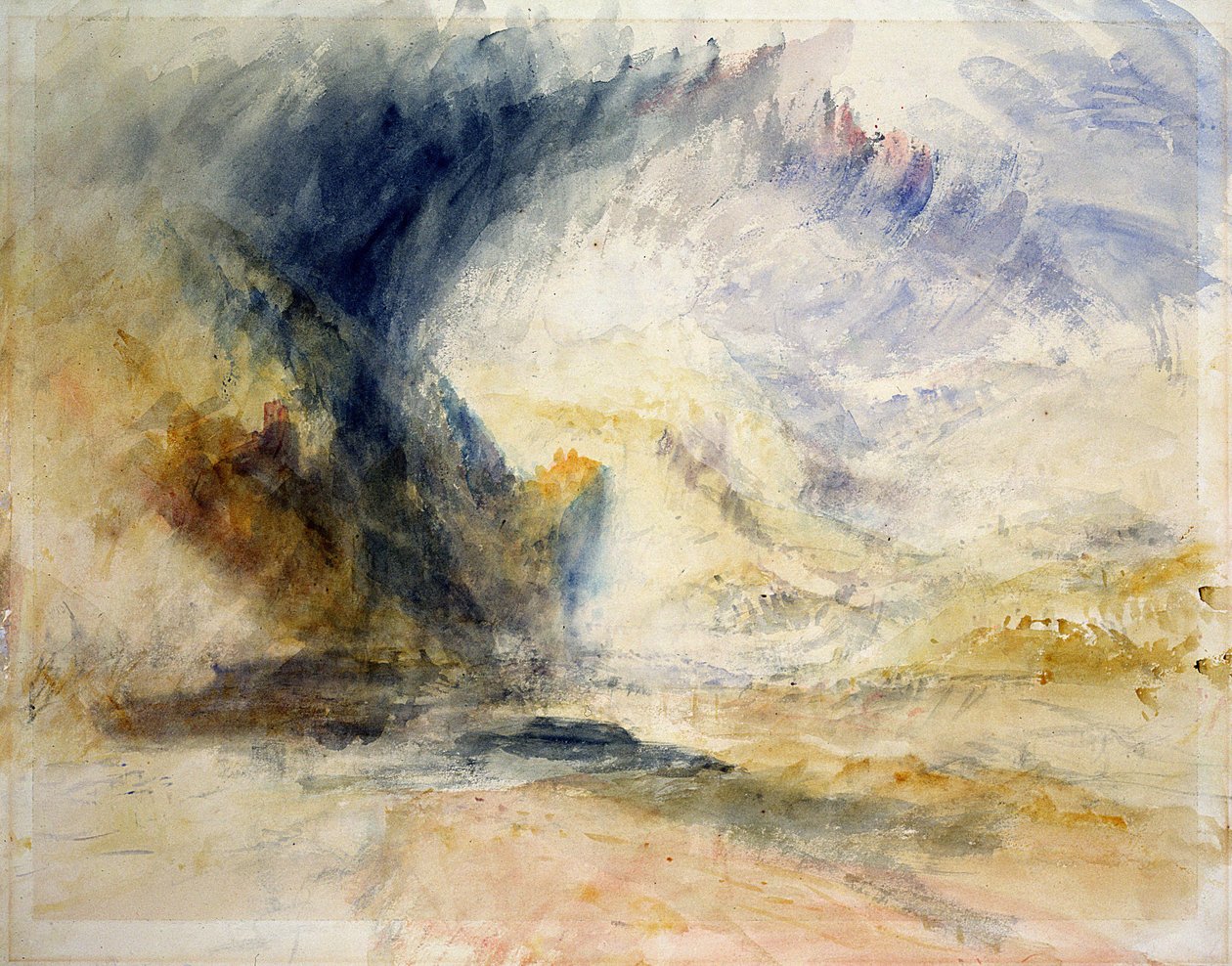 Mount St Gothard (akvarelli paperille) tekijältä Joseph Mallord William Turner
