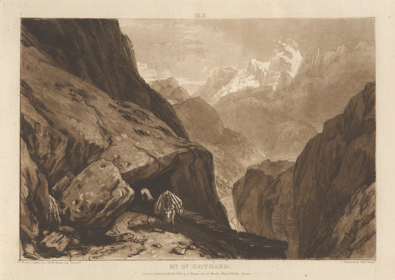 St. Gotthard-vuori tekijältä Joseph Mallord William Turner