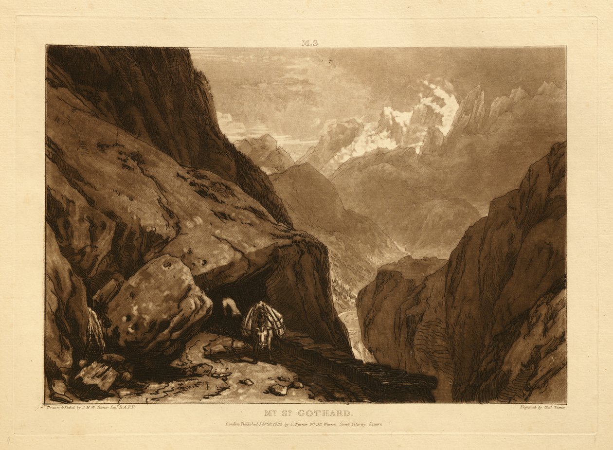 Saint-Gotthard-vuori tekijältä Joseph Mallord William Turner