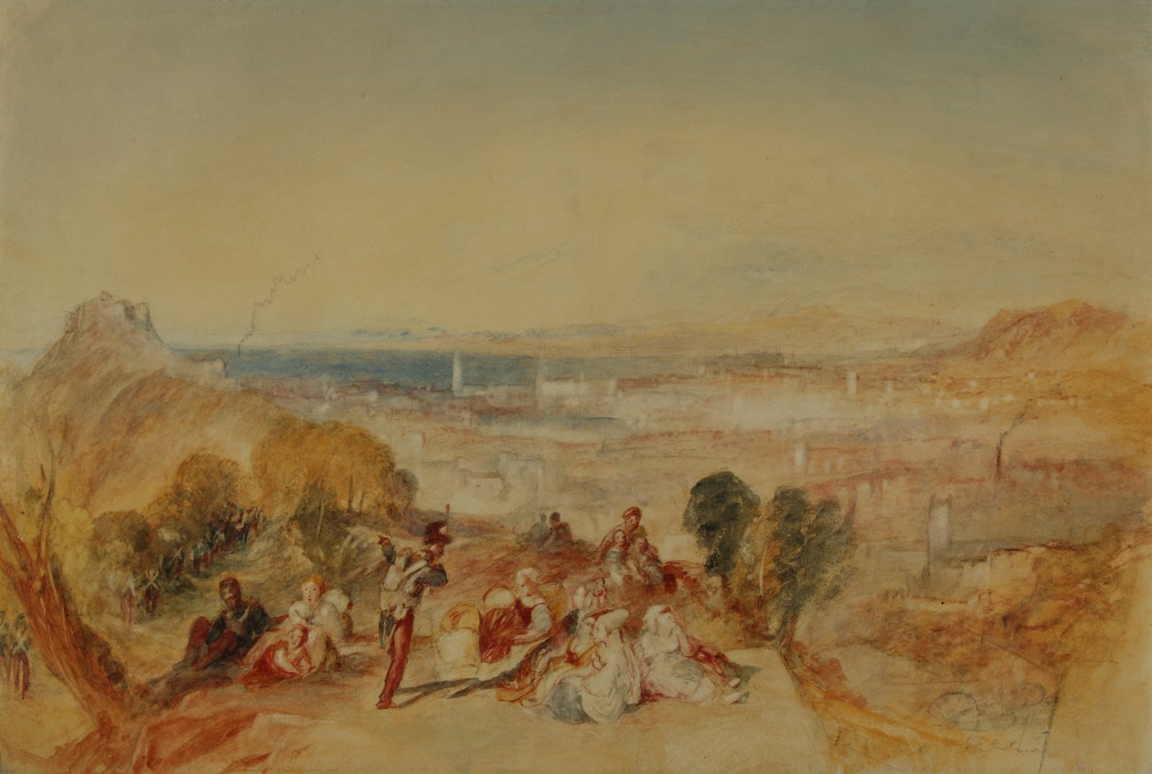Napoli, n. 1850-1851 (kynä ja akvarelli paperille) tekijältä Joseph Mallord William Turner