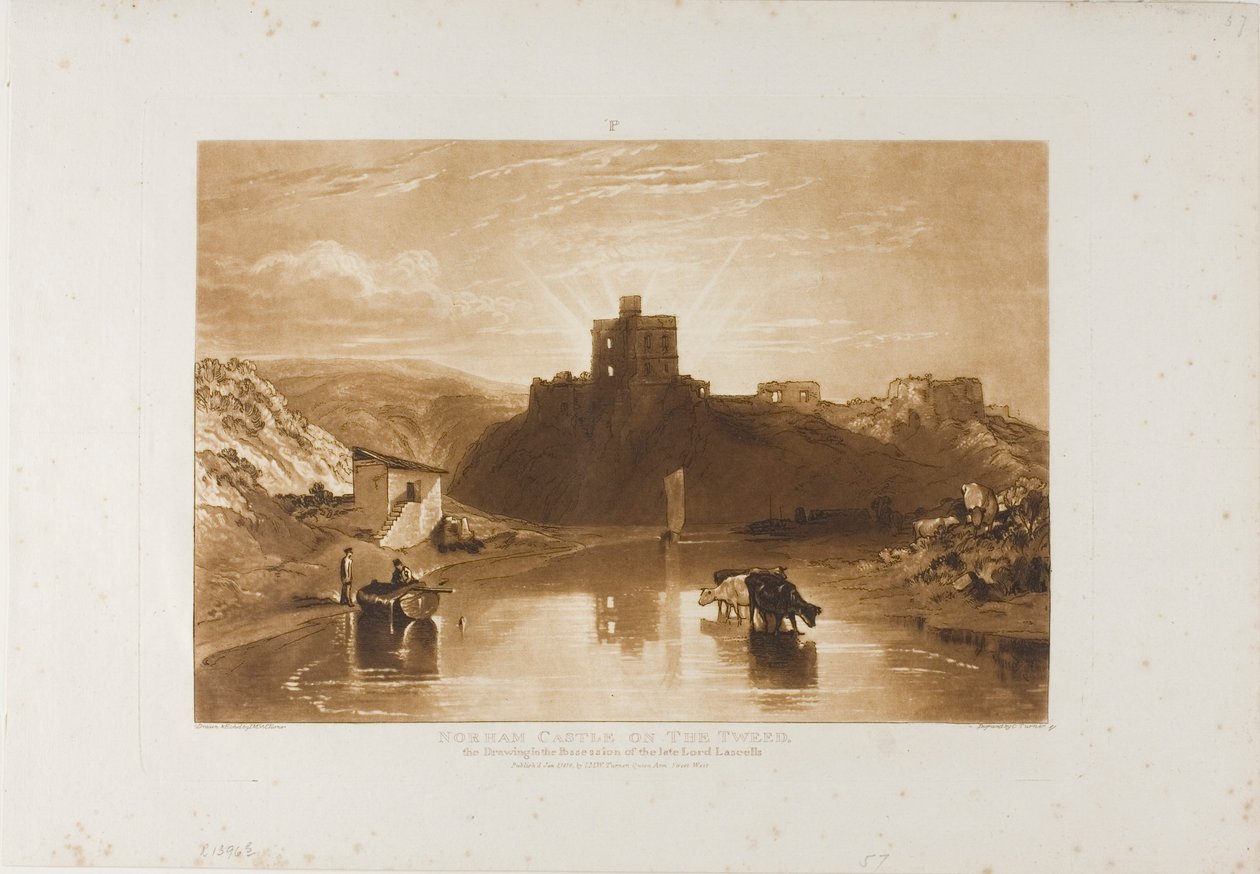 Norham Castle, levy 57 Book of Studiesista tekijältä Joseph Mallord William Turner