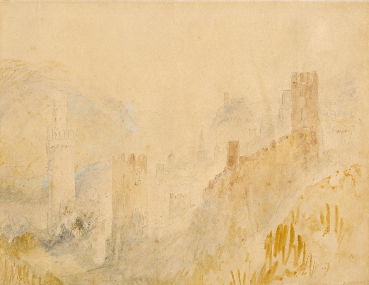 Oberwesel Reinin varrella tekijältä Joseph Mallord William Turner