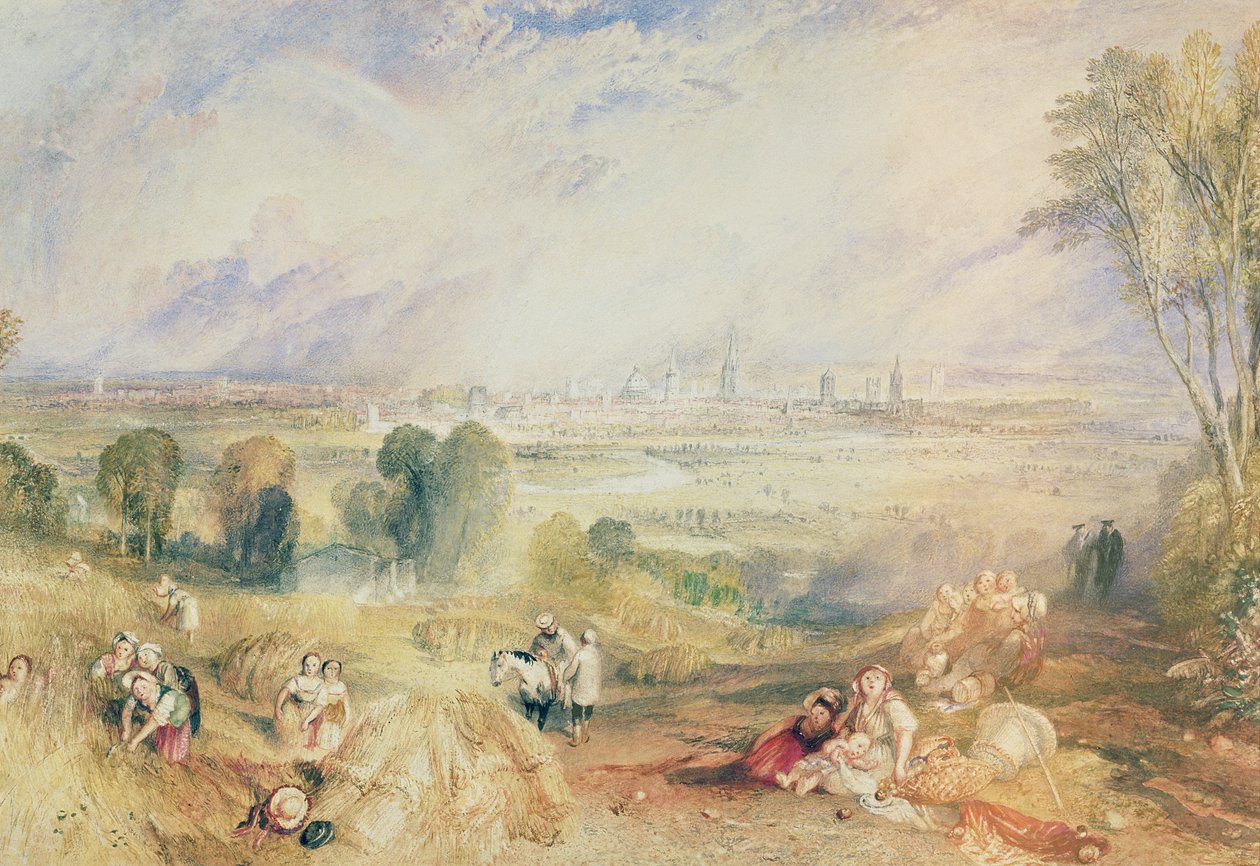 Oxford North Hinkseystä (akvarelli paperille) tekijältä Joseph Mallord William Turner