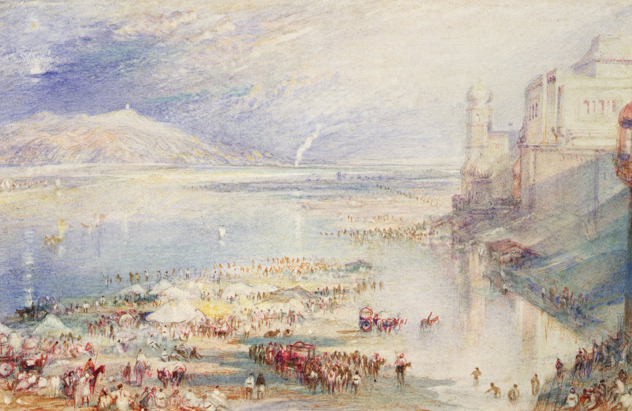 Osa Ghaut at Hurdwarista, n. 1835 (akvarelli ja guassi paperille) tekijältä Joseph Mallord William Turner