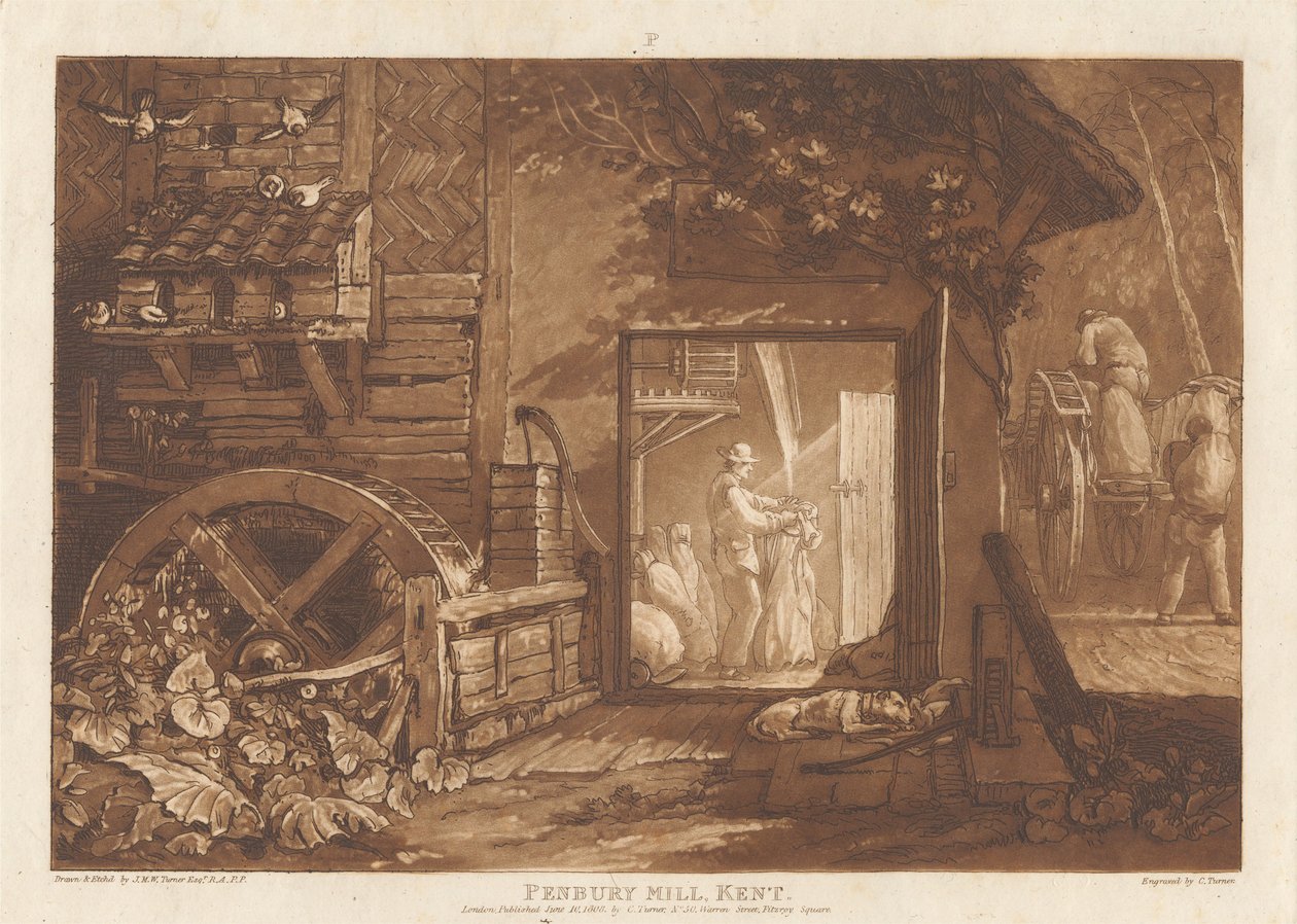 Pemburyn mylly, Kent tekijältä Joseph Mallord William Turner