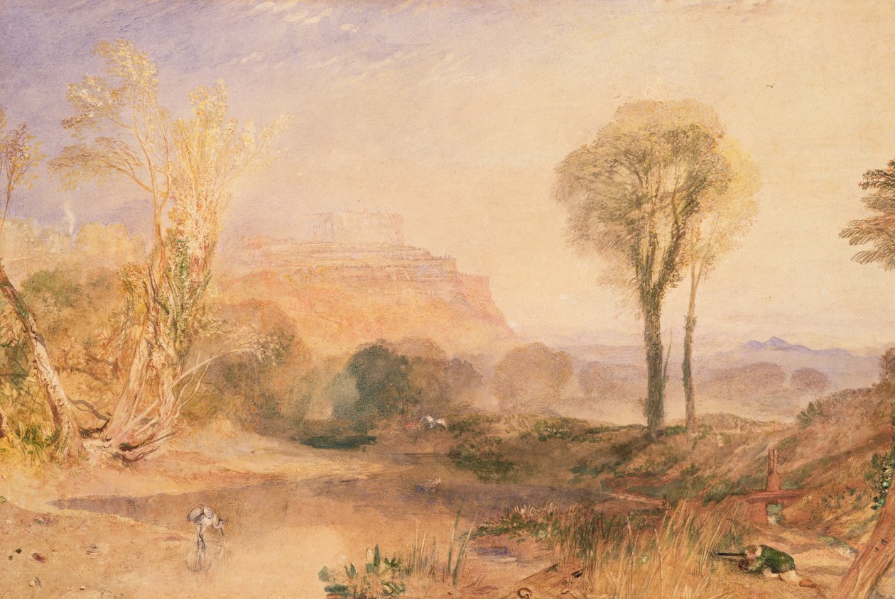 Powisin linna, Montgomeryshire, n. 1835 (akvarelli paperille) tekijältä Joseph Mallord William Turner