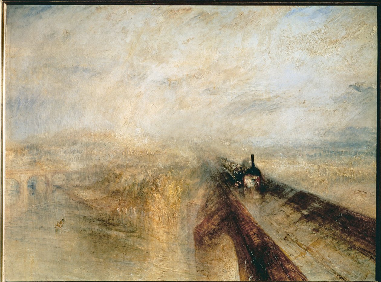 Sade, höyry ja nopeus, ennen vuotta 1844 (öljy kankaalle) tekijältä Joseph Mallord William Turner