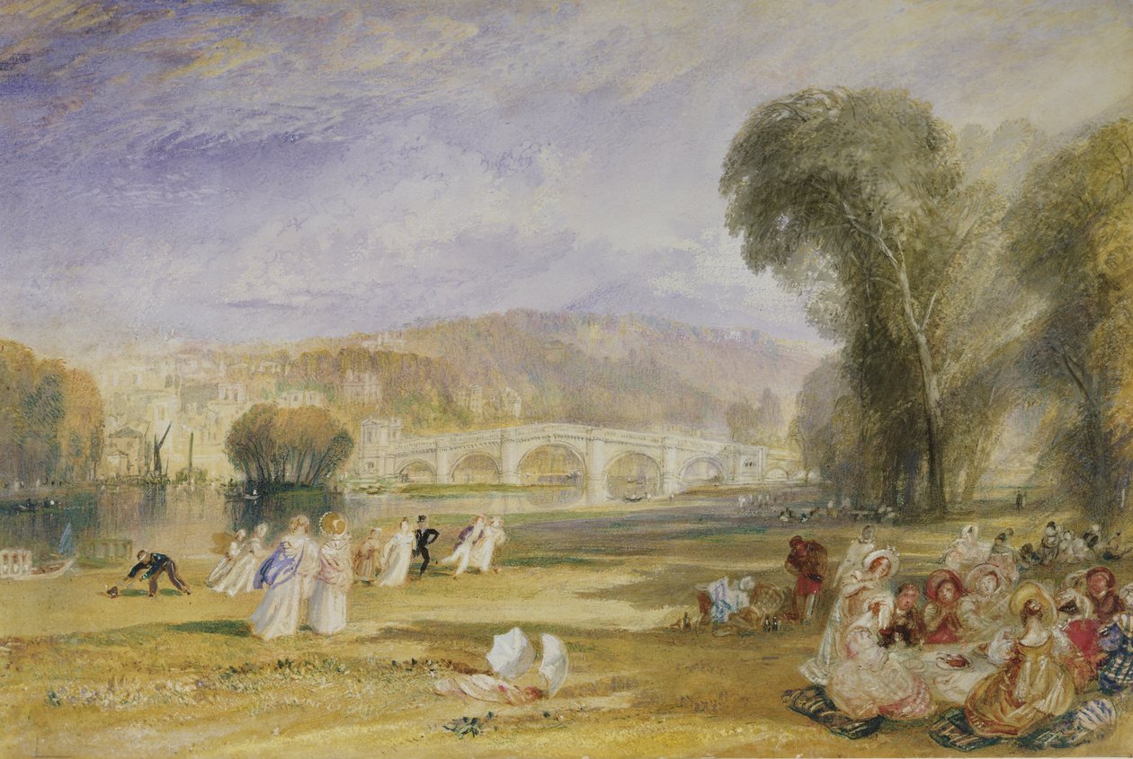 Richmond Hill and Bridge, Surrey, n. 1828-1829 tekijältä Joseph Mallord William Turner