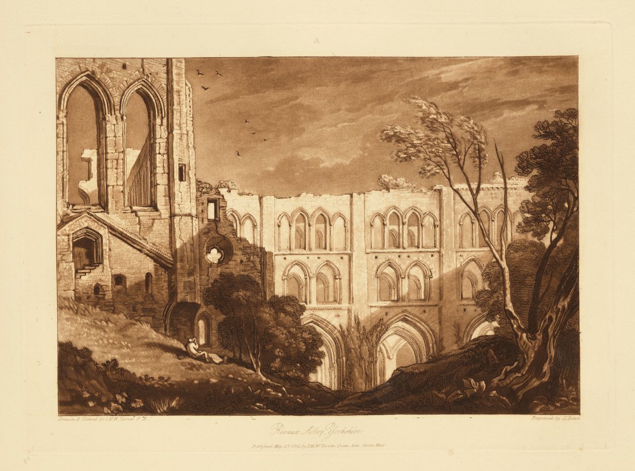 Rievaulx Abbey tekijältä Joseph Mallord William Turner