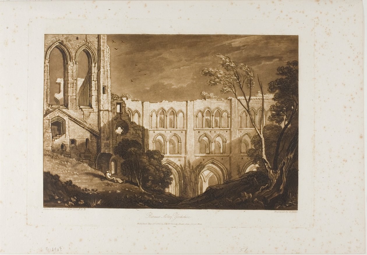Rivaux Abbey, levy 51 Liber Studiorumilta tekijältä Joseph Mallord William Turner