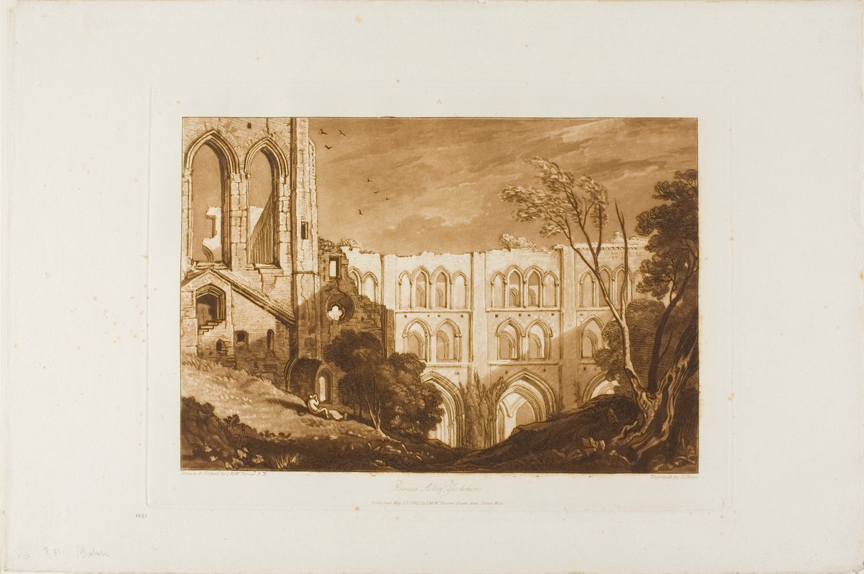 Rivaux Abbey, levy 51 Liber Studiorumilta tekijältä Joseph Mallord William Turner