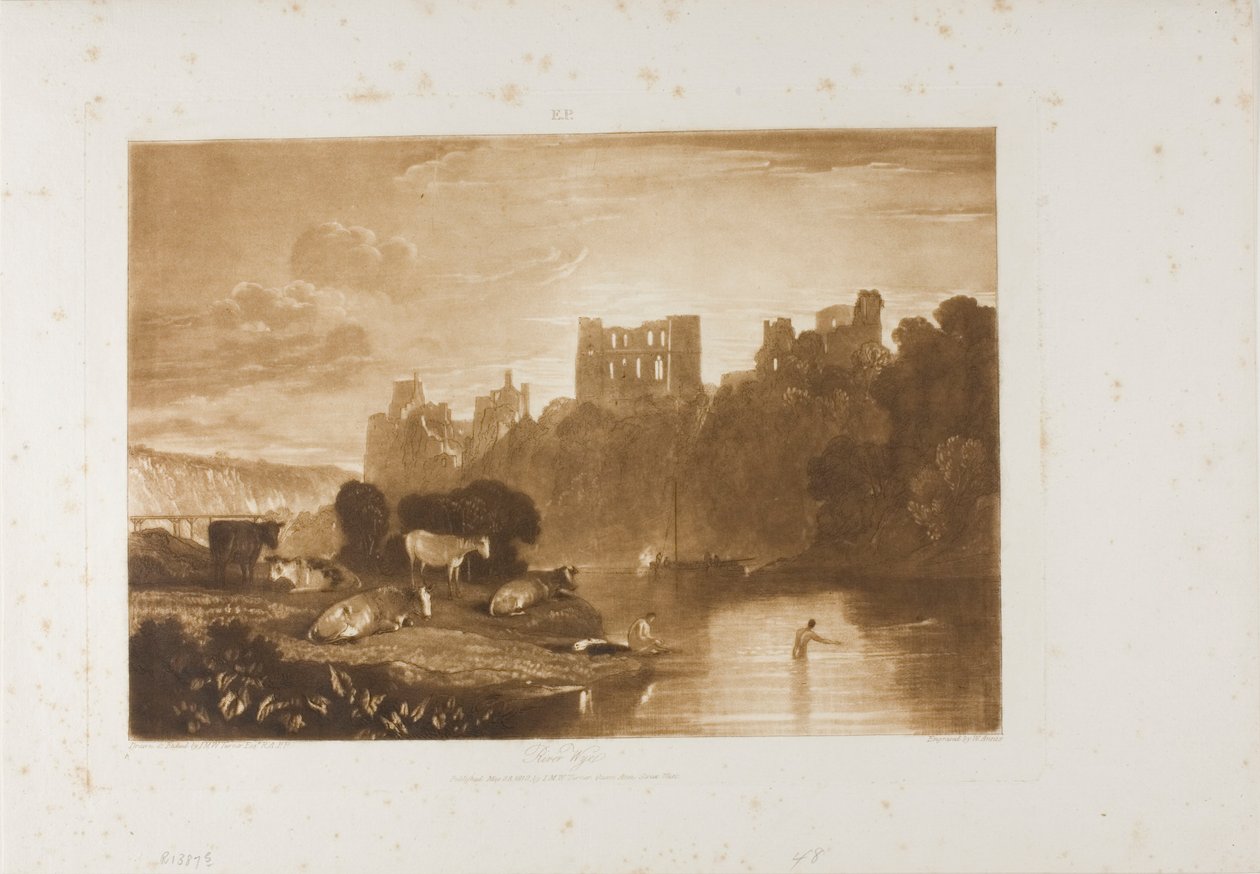 River Wye, levy 48 Liber Studiorumilta tekijältä Joseph Mallord William Turner