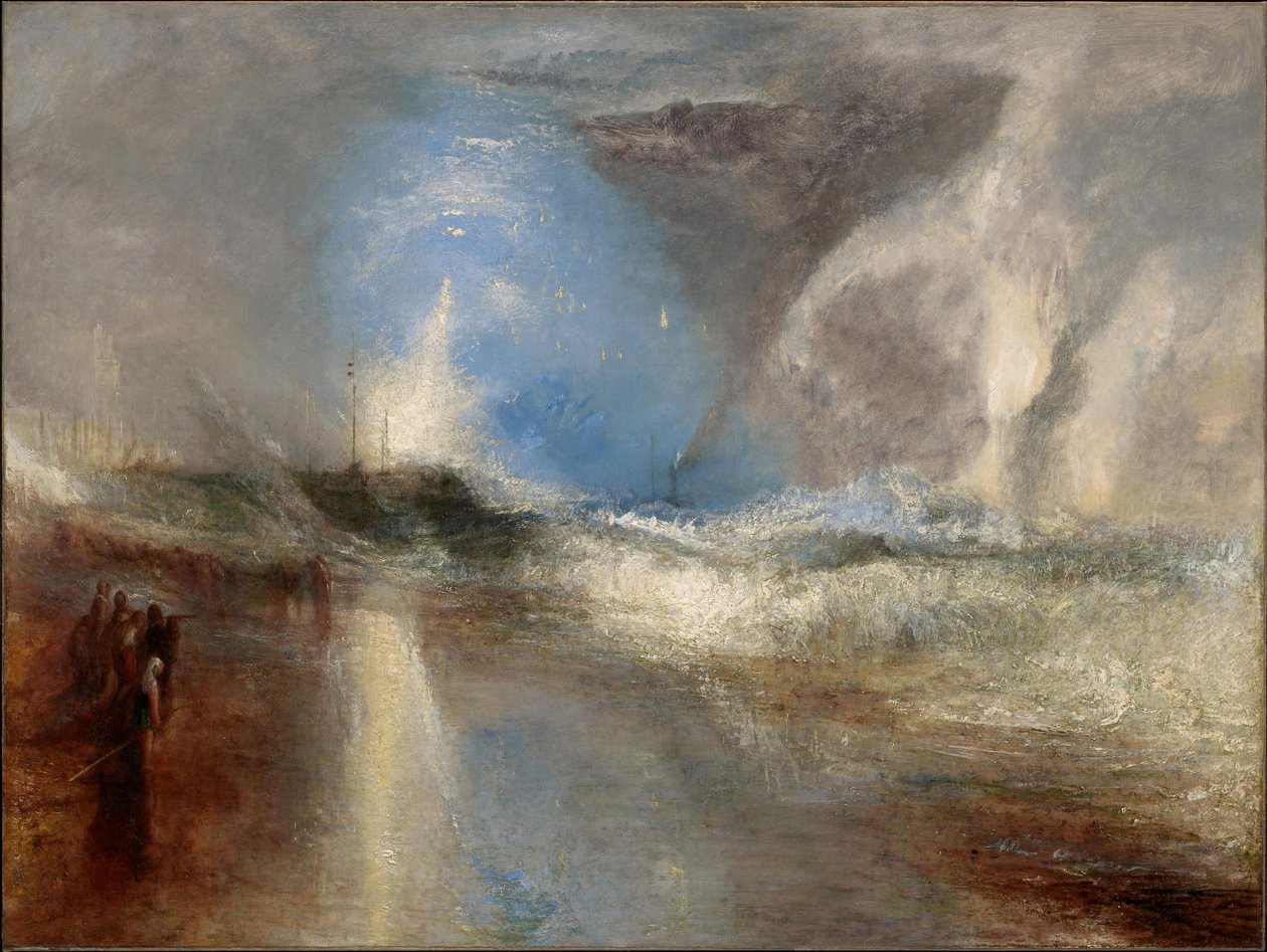 Raketit ja siniset valot ovat lähellä varoittaakseen Steam-Boatsia shoal-Waterista tekijältä Joseph Mallord William Turner