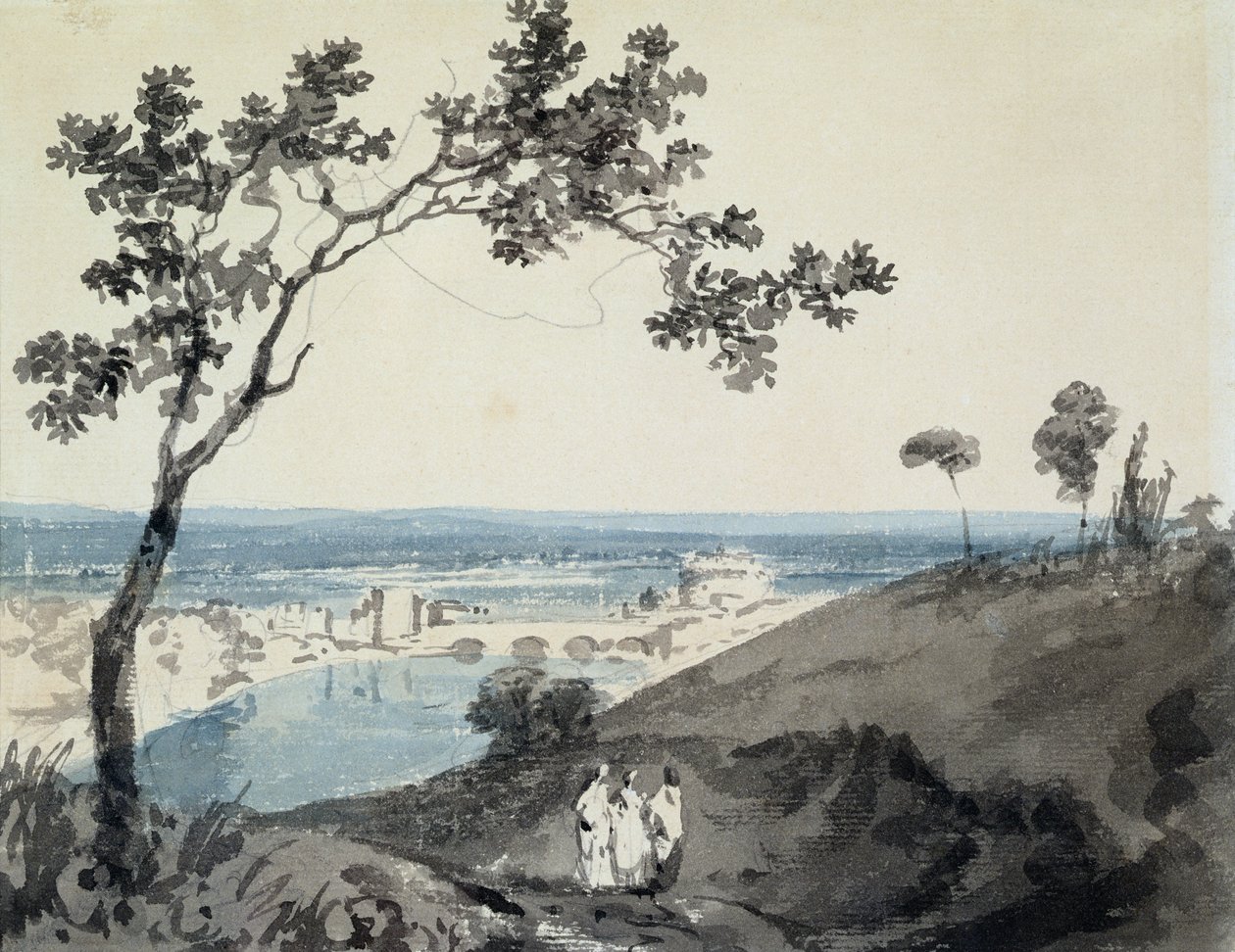 Rooma, Richard Wilsonin (1714-82) mukaan (kynä ja akvarelli paperille) tekijältä Joseph Mallord William Turner
