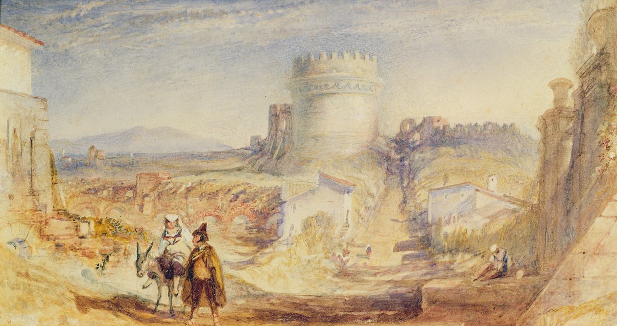 Rooma, Cecilia Metellan hauta, n. 1824 (akvarelli paperille) tekijältä Joseph Mallord William Turner