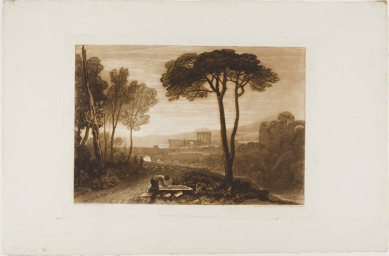 Kohtaus Campagnassa, levy 38 Book of Studiesista tekijältä Joseph Mallord William Turner