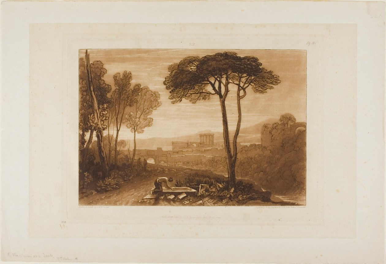 Kohtaus Campagnassa, levy 38 Book of Studiesista tekijältä Joseph Mallord William Turner