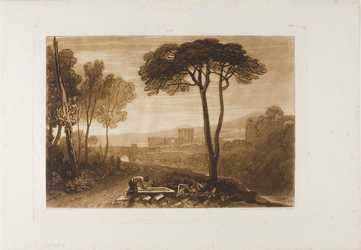 Scene in the Companions, levy 38 Book of Studiesista tekijältä Joseph Mallord William Turner