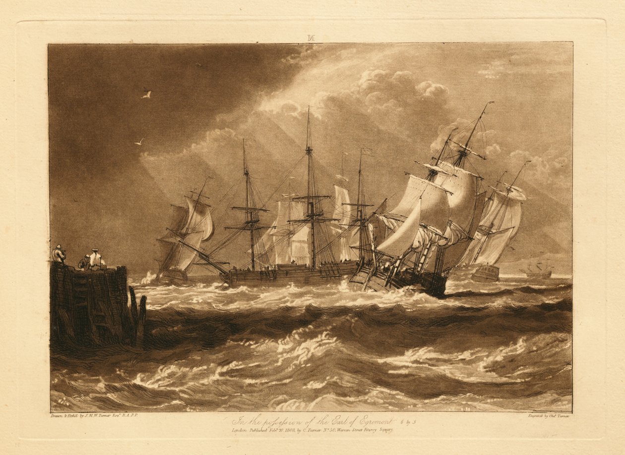 Laivoja kevyessä tuulessa tekijältä Joseph Mallord William Turner