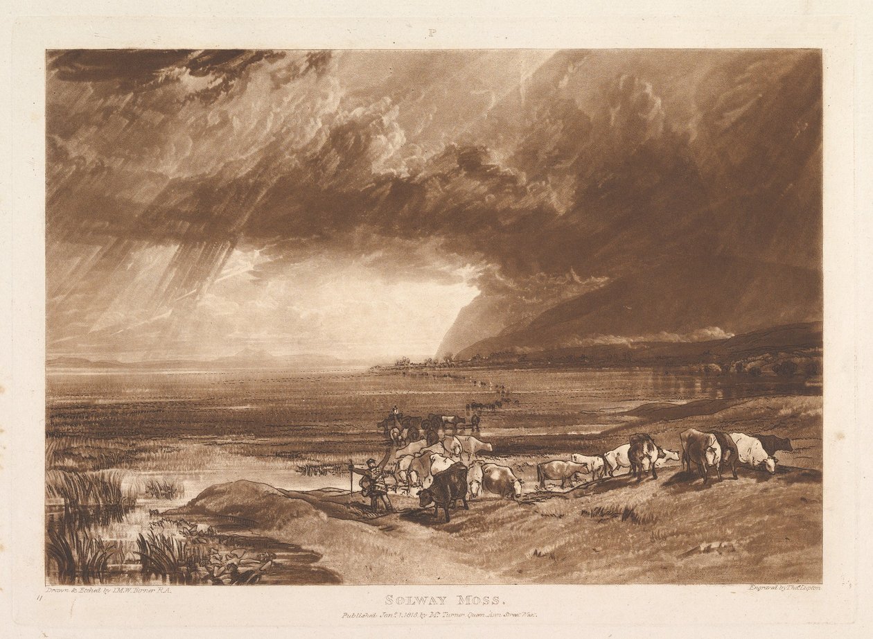 Solway Moss Liber Studiorum, osa XI, levy 52, 1. tammikuuta 1816. tekijältä Joseph Mallord William Turner