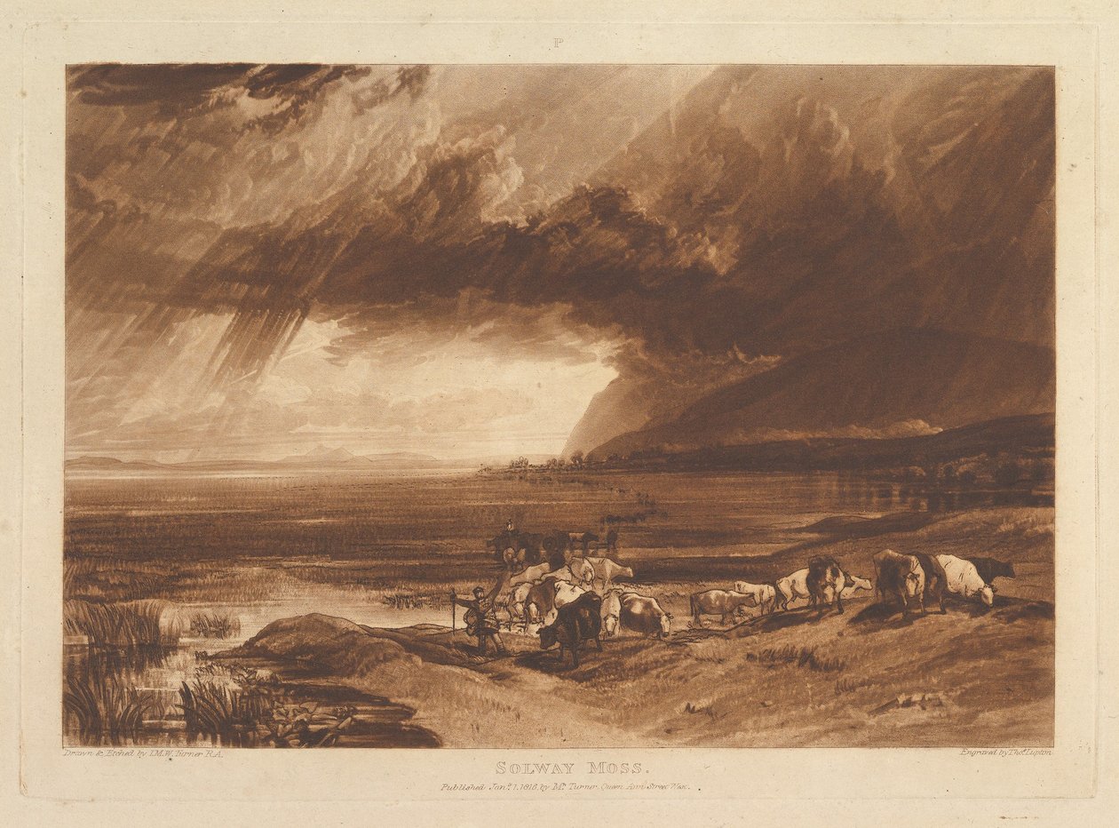 Solway Moss Liber Studiorum, osa XI, levy 52, 1. tammikuuta 1816. tekijältä Joseph Mallord William Turner