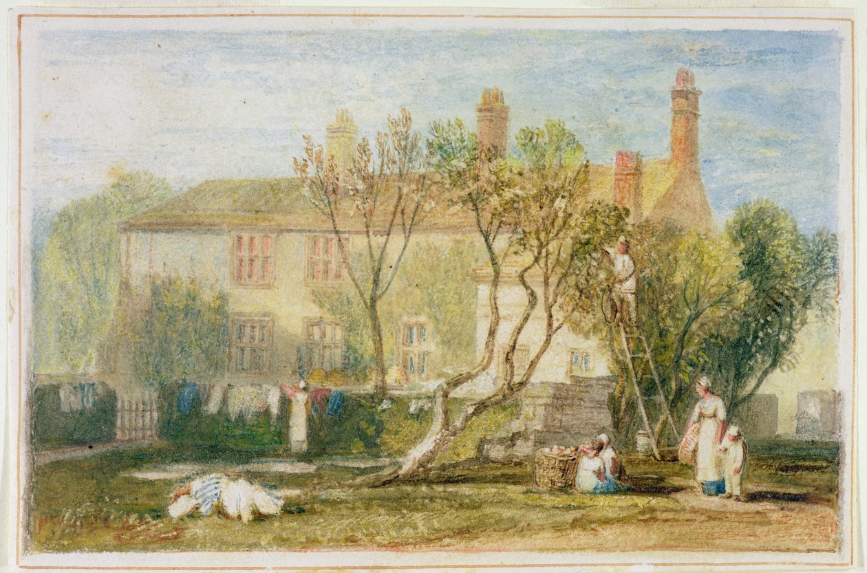 Steeton Manor House, Farnley lähellä, n. 1815-1818 (wc paperilla) tekijältä Joseph Mallord William Turner