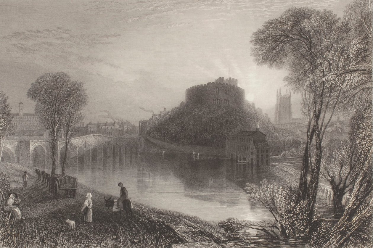 Tamworthin linna, Staffordshire tekijältä Joseph Mallord William Turner