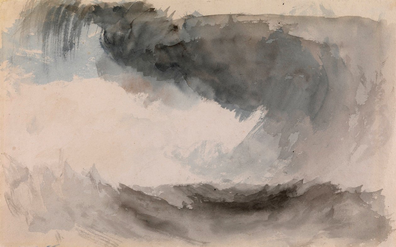 ""Tempete en mer"" (Myrsky merellä) Aquarelle de Joseph Mallord William Turner (1775-1851) Koko 18,4x29,3 cm Yksityiskokoelma tekijältä Joseph Mallord William Turner