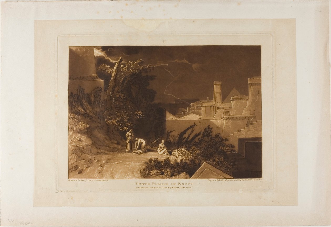Kymmenes Egyptin rutto, levy 61 Liber Studiorumilta tekijältä Joseph Mallord William Turner