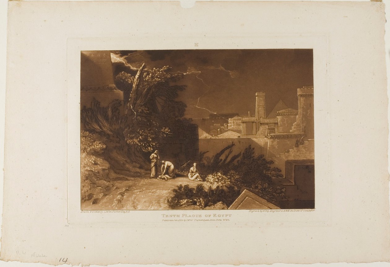 Kymmenes Egyptin rutto, levy 61 Liber Studiorumilta tekijältä Joseph Mallord William Turner