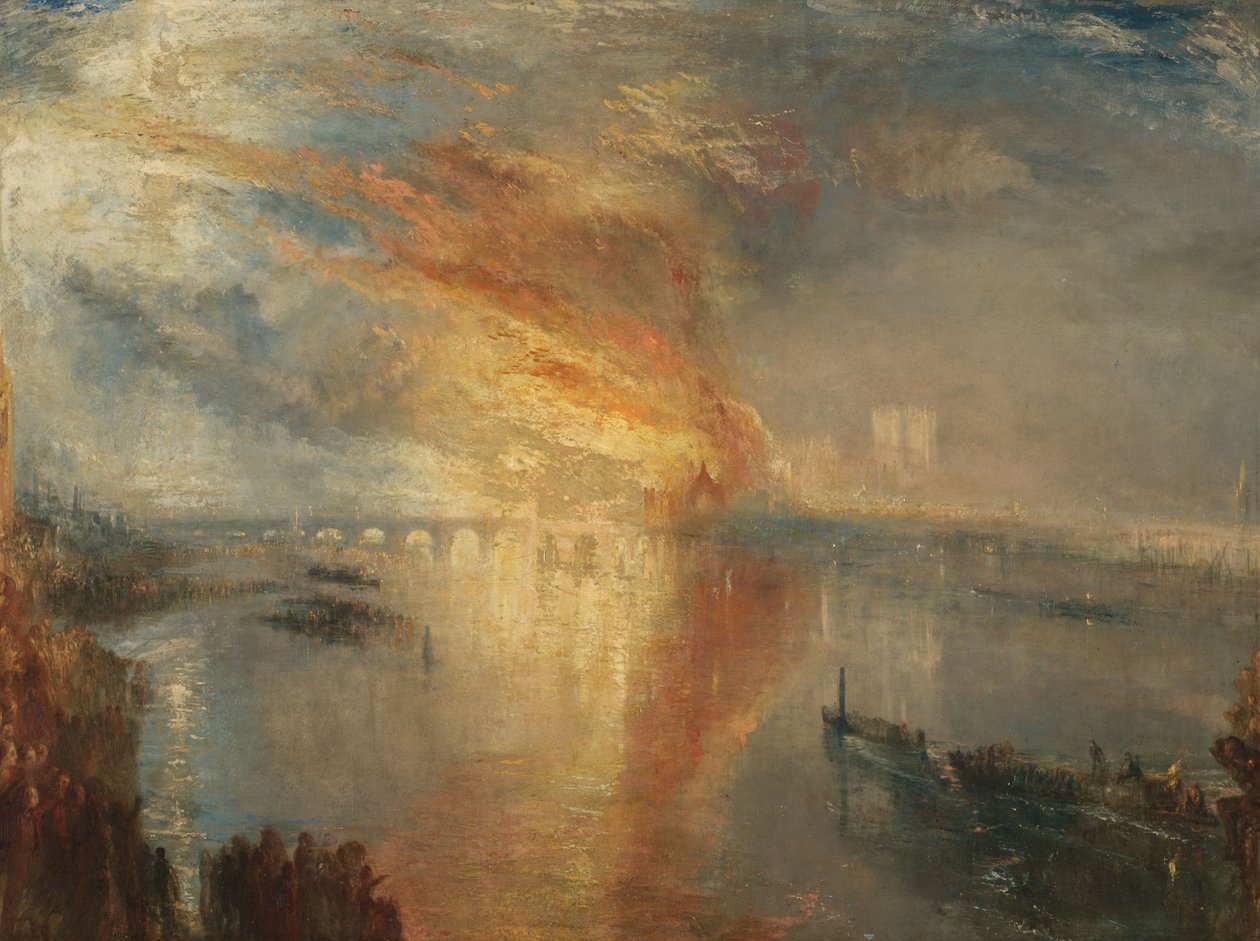 Lords and Commons -huoneiden palaminen, 16. lokakuuta 1834, 1835 tekijältä Joseph Mallord William Turner
