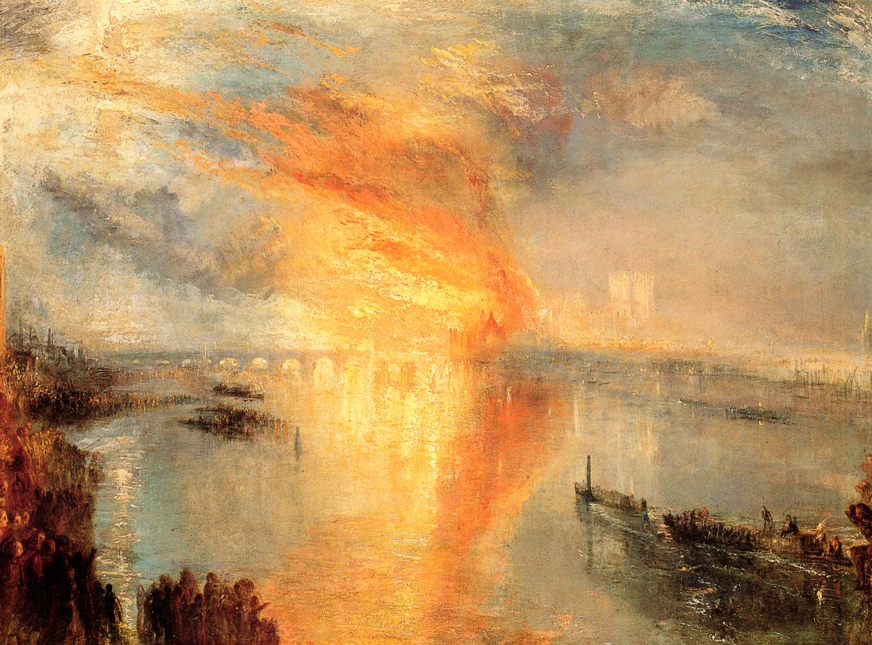 Parlamenttitalojen polttaminen, 1834. tekijältä Joseph Mallord William Turner