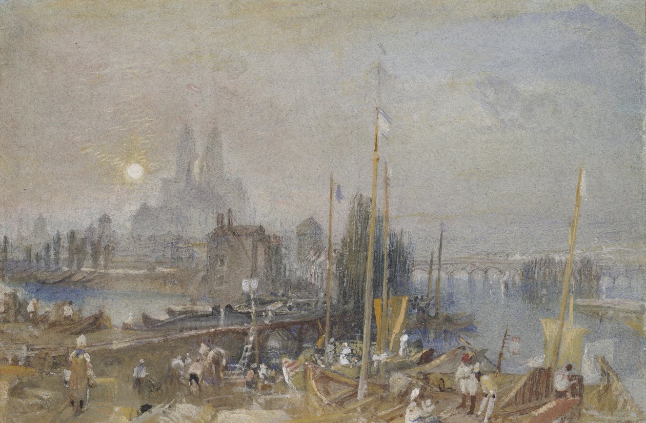 Canal of the Loiren ja Cher, lähellä Toursia, n. 1830 (akvarelli vartalovärillä ja kynällä ja ruskealla musteella) tekijältä Joseph Mallord William Turner