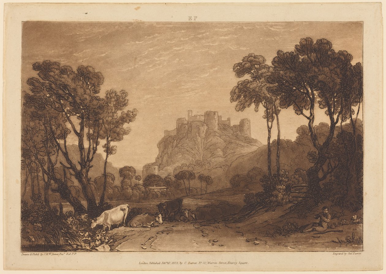 Niittyjen yläpuolella sijaitseva linna tekijältä Joseph Mallord William Turner