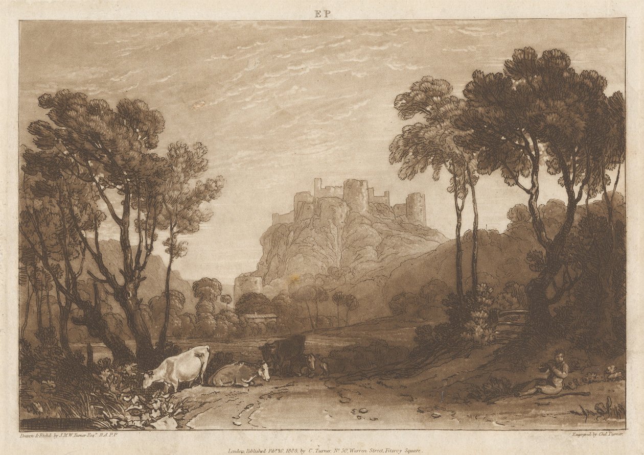 Linnake niittyjen yläpuolella tekijältä Joseph Mallord William Turner