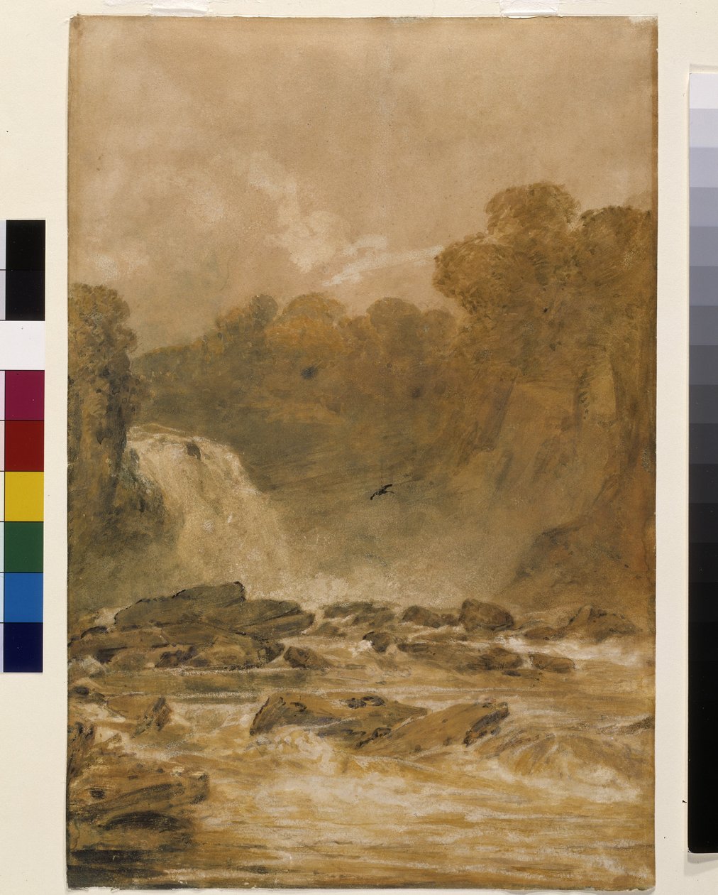 The Fall Of The Clyde (muste pestään valkoiselle paperille) tekijältä Joseph Mallord William Turner